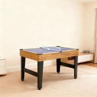mesa multijuegos de mdf sportnow 121x109x80 cm natural y negro