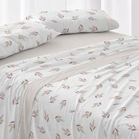 juego de sabanas 100 algodon floral cama de 200 cm - beige - burrito blanco