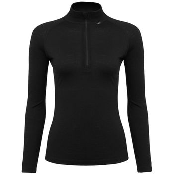 dhb Women's Merino Long Sleeve Zip Neck Base Layer (M_2, Dark Grey