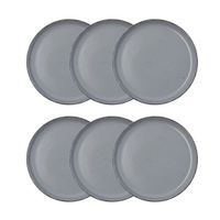 set 6 platos postre ceramica gris 20 cm