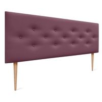 dhome cabecero de polipiel con 3 hileras intercaladas de botones y patas cabezal tapizado cama lujo vino tinto 145cm