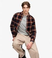 superdry para hombre m4011197a camisa cotton lumberjack marino rojo m casual algodon manga larga