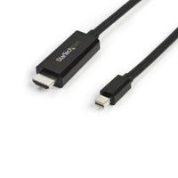 startechcom cable de 3m conversor mini displayport a hdmi - con vadeo de 4k 30hz - cable adaptador mdp a hdmi - minidp o thunderbolt 12 para mac o pc - cable convertidor minidp a hdmi