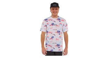 Camiseta tecnica de manga corta dharco graze blanca rosa flamingo