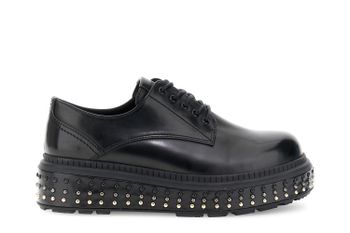 derby con efecto piel cepillada black