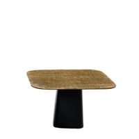 mesa centro cuadrada metalica dorada