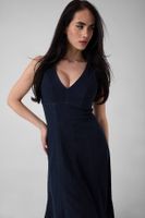 vestido midi denim