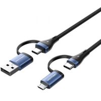 cable usb vention ctllf 4 en 1 100w 1m negro y azul