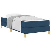 cama individual  cama para adulto  cama tipo box spring con colchon azul 80 x 200 cm tela