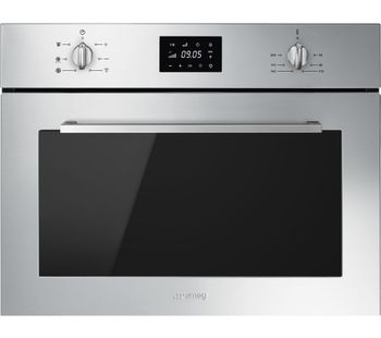SMEG Cucina SF4400MCX Built-in Compact Combination Microwave - Stainless Steel, Stainless Steel
