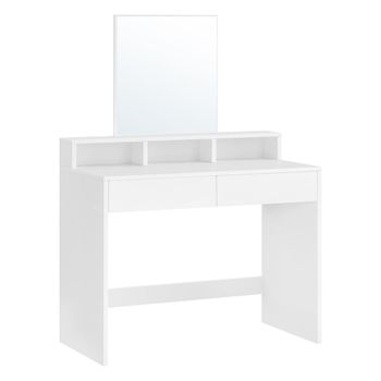 Tocador de Espejo Rectangular, Blanco / 40 x 80 x 140 cm