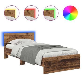 Estructura De Cama Con Cabecera Madera Vieja 100 X 200 Cm