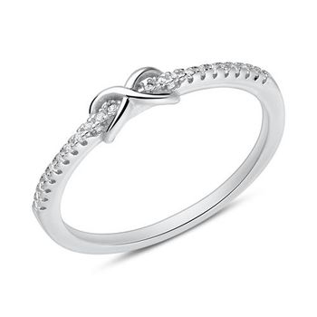 Anillo estrecho signo del infinito plata 925