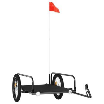 Remolque Para Bicicletas Hierro Negro 135x70x37 Cm Vidaxl