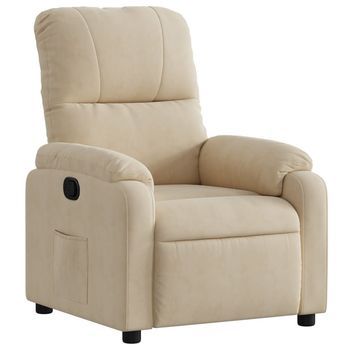 Sillón De Salón | Silla | Sillón Reclinable Tela De Microfibra Color Crema