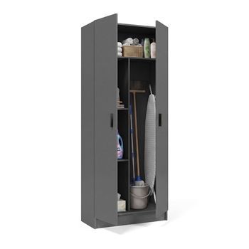 Armario De 2 Puertas 73x180 Cm Multi Useful Gris Grafito 73 X 180 X 37 Cm