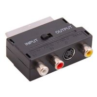 goobay adaptador conmutable scart a av negro