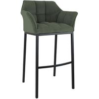 taburete de bar damaso cord con base de cuatro patas metal verde 48x64x110 cm clp