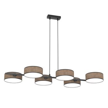 Lámpara colgante troma marrón+negro (6 luces)