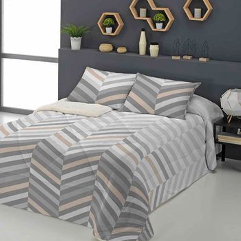 Edredón Sedalina Sherpa Berna 650 Gr/m2 + Funda Cojín 150 Cm Rufino Diaz, Gris