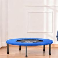 cama elastica fitness homcom acero pvc pp 81x81x225cm negro y azul