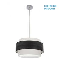 fabrilamp colgante myriam 2xe27 cromomadera negra regx50x50 cm