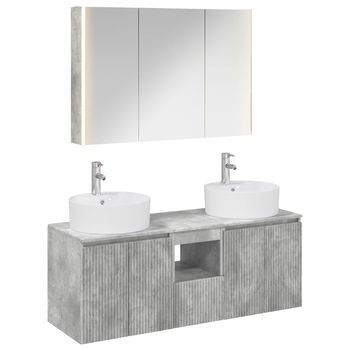 Juego De Muebles De Baño 4 Uds. Gris Hormigón Vidaxl