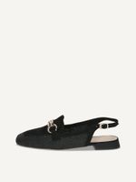 caprice ballerina black made of leather and synthetic with trapeze heel size 38