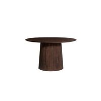 mesa redonda coleccion rimbaud efecto madera marron oscuro diametro 130 cm