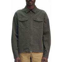fred perry chaquetas twill zip-through overshirt para hombre