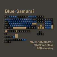 teclas pbt frdeesrukrenartailandesjp azul samurai cherry perfil tinte sub keycap para teclado mecanico diseno iso lluvioso 75