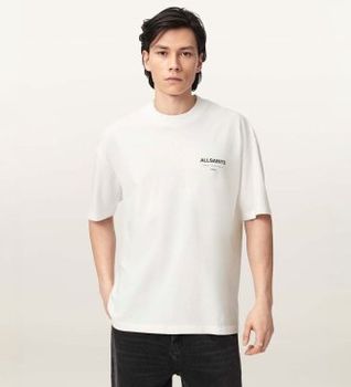 ALL SAINTS para hombre. M071PB Camiseta Underground blanco (S), Casual, Algodón, Manga corta
