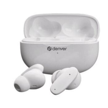 Auriculares Denver inalámbricos Bluetooth 5.3 con Cancelación de Ruido y 4 micrófonos blancos