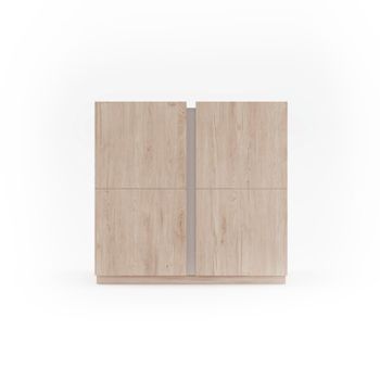 Zapatero melamina roble claro detalle arena 90x95x35 cm