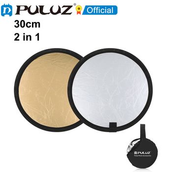 PULUZ-tablero Reflector de estudio fotográfico plegable, 30cm, 2 en 1, plateado y dorado, 2 colores
