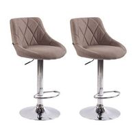 set de 2 taburetes lazio tapizados en tela gris topo 49x46x83 cm clp