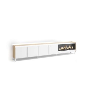 Mueble Tv Almogía-02 Con Chimenea Y Luces Led Regulables