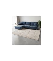 masai 14067 - alfombra pelo suave - efecto 3d - hueso