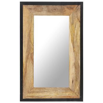 Espejo De Madera Maciza De Mango 80x50 Cm Vidaxl