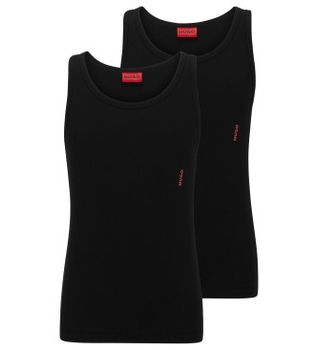 HUGO para hombre. 50469778 Pack 2 Camisetas Interiores Logo negro (M), Homewear, Algodón
