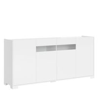 aparador bajo 4 puertas 174x40x81 cm riflesso blanco brillante