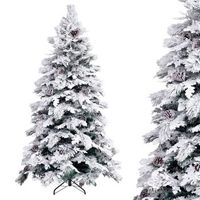 arbol de navidad artificial plegable nevado verde y blanco de 210 cm lolahome