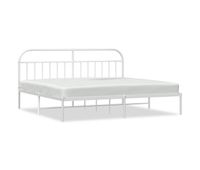 estructura de cama de metal con cabecero blanco 193x203 cm con cabecero