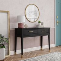 consola con 2 cajones en efecto de madera negro
