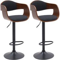 lote de 2 taburetes de bar kingston tela nogalnegro 50x48x87 cm clp