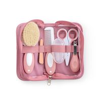estuche 7 piezas de aseo para bebe rosa