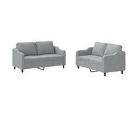vidaxl juego de sofas con cojines 2 piezas tela gris claro