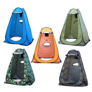 Carpa de privacidad desplegable de 190x120x120cm, ducha/cambiador/alojamiento para inodoro de exterior de montaje instantáneo, impermeable, anti-UV, con revestimiento plateado 170T, cabaña portátil
