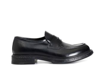 mocasín de piel para hombre. black