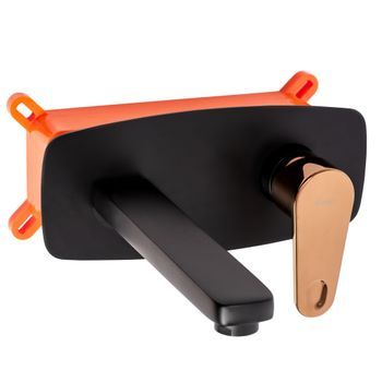 Grifo De Lavabo Empotrado Oculto Rea Mild Black Rose Gold + Box
